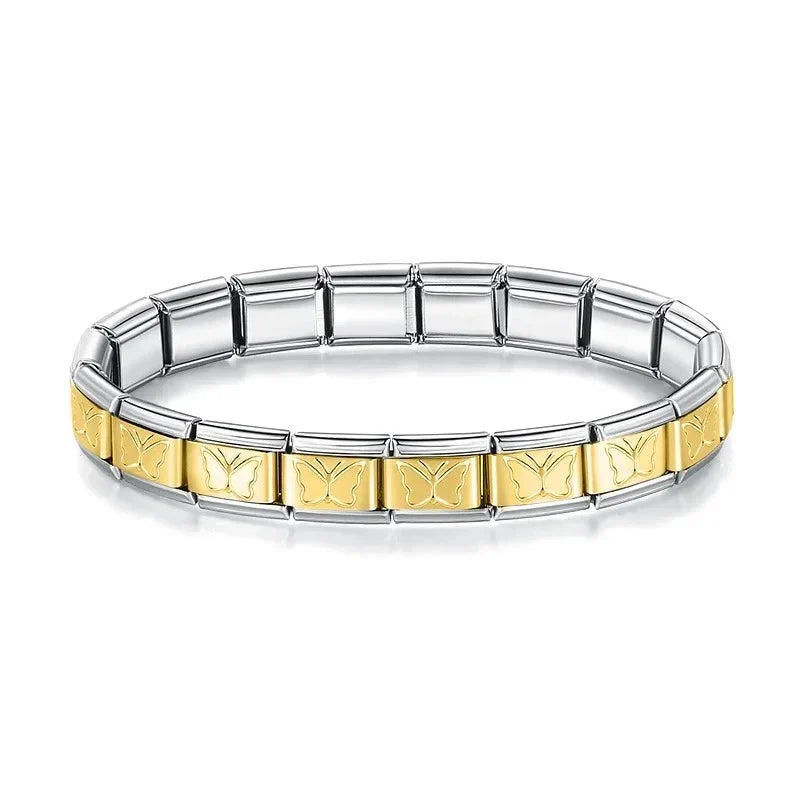 Pulseira Italiana de Charm Butterfly Gold Line