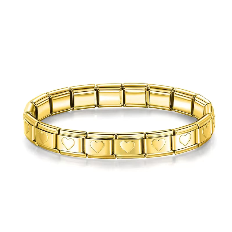Pulseira Italiana de Charm Coração Gold