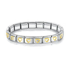 Pulseira Italiana de Charm Coração Vazado Gold