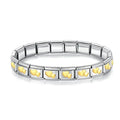 Pulseira Italiana de Charm Duplo Coração Gold