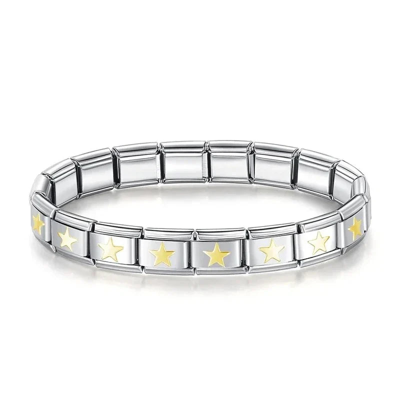 Pulseira Italiana de Charm Star Gold