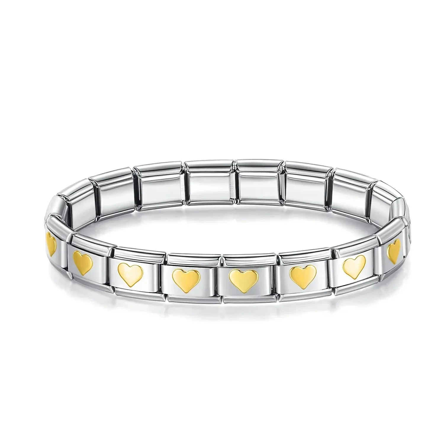 Pulseira Italiana de Charm Heart Gold