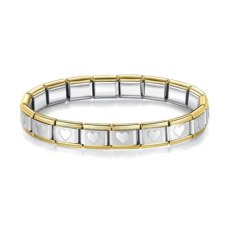 Pulseira Italiana de Charm Heart Silver Line