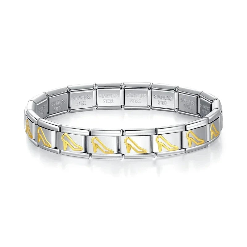 Pulseira Italiana de Charm Salto Alto Gold