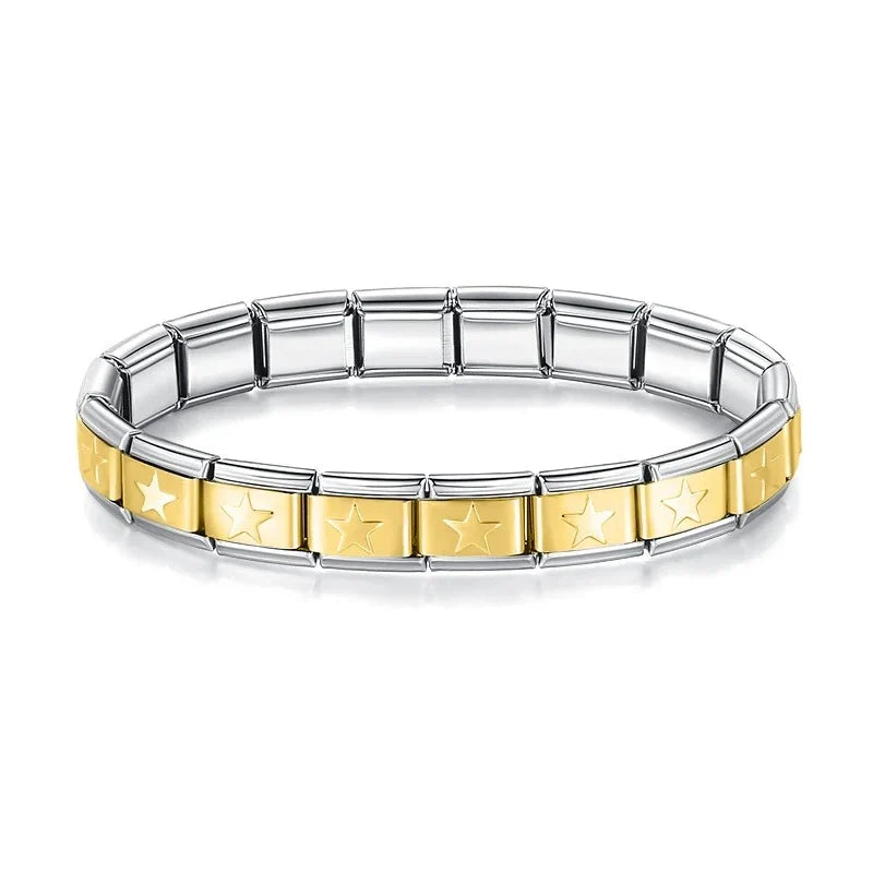 Pulseira Italiana de Charm Star Gold Line