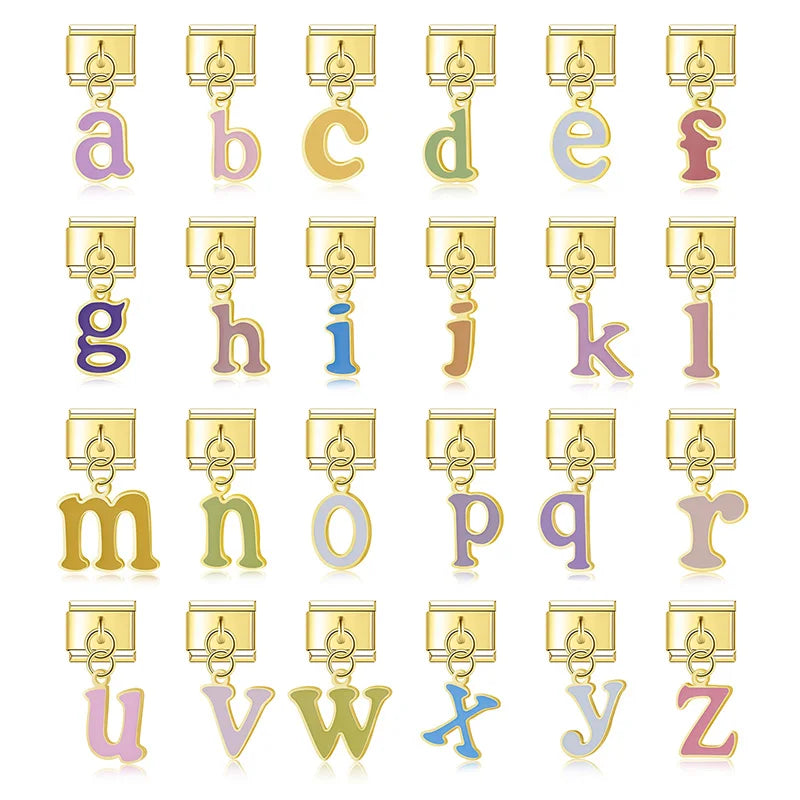 Charm Pendant Iniciais Colors Gold - Blisca®