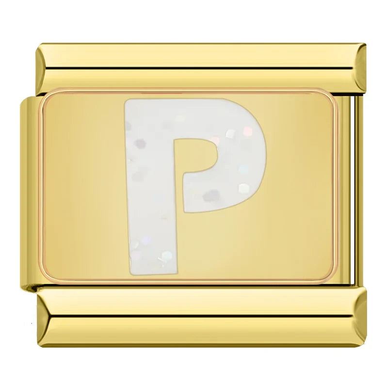 Charm Gold Glitter Initials - Blisca®