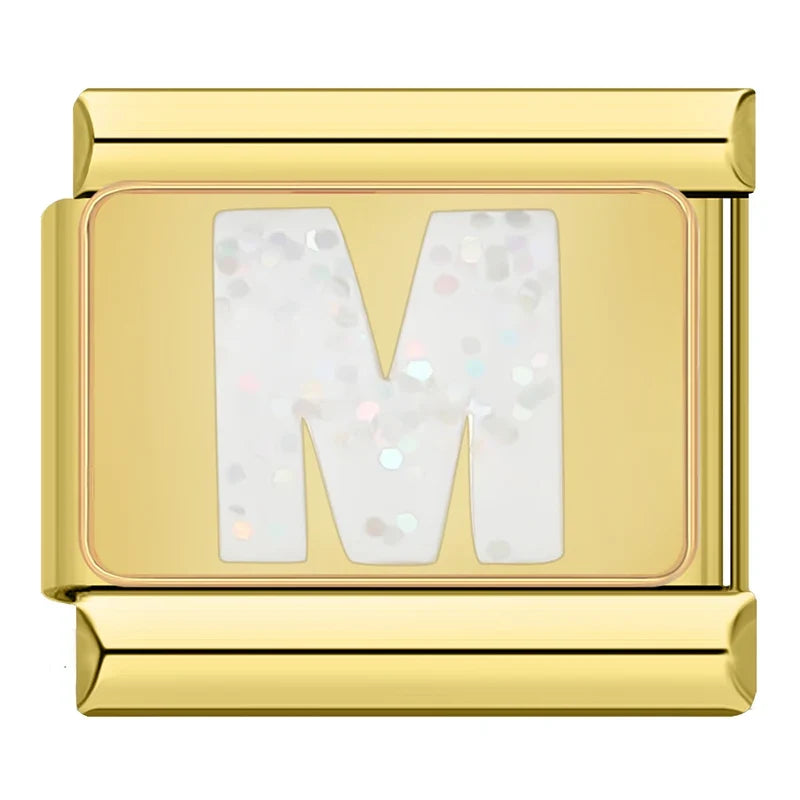 Charm Gold Glitter Initials - Blisca®
