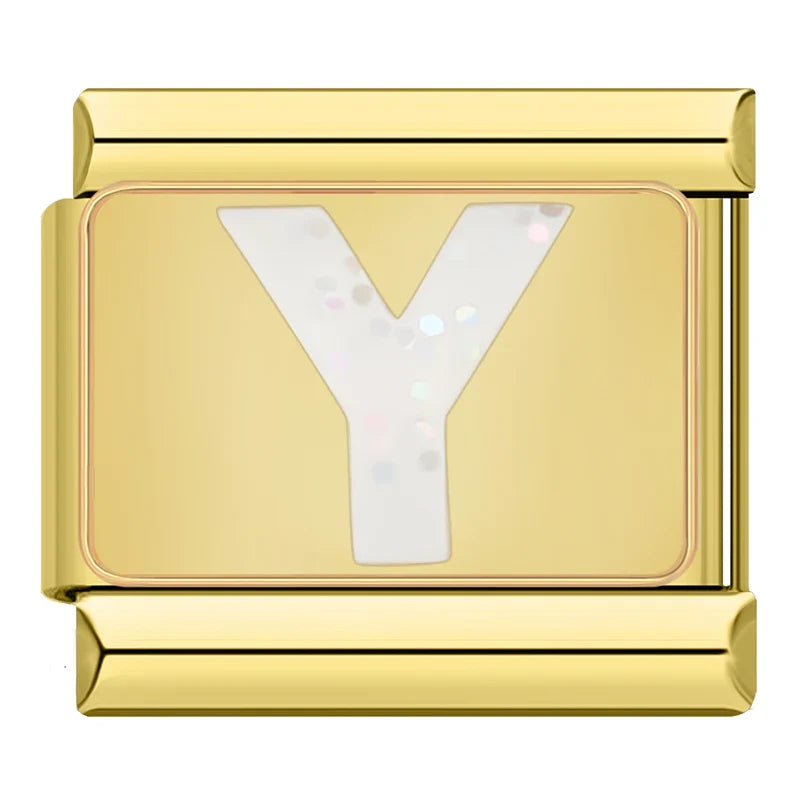 Charm Gold Glitter Initials - Blisca®