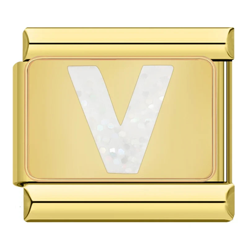 Charm Gold Glitter Initials - Blisca®