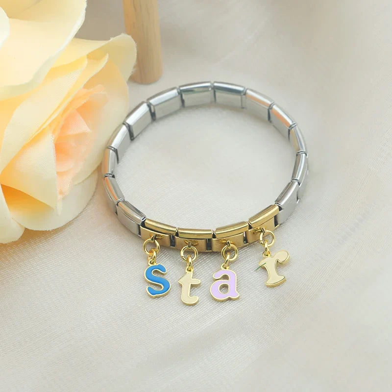 Charm Pendant Iniciais Colors Gold - Blisca®