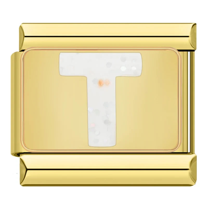 Charm Gold Glitter Initials - Blisca®