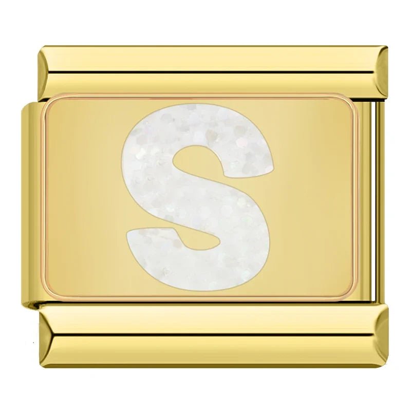 Charm Gold Glitter Initials - Blisca®