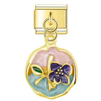 Charm Pendant Medalha Gold Flores - Blisca®