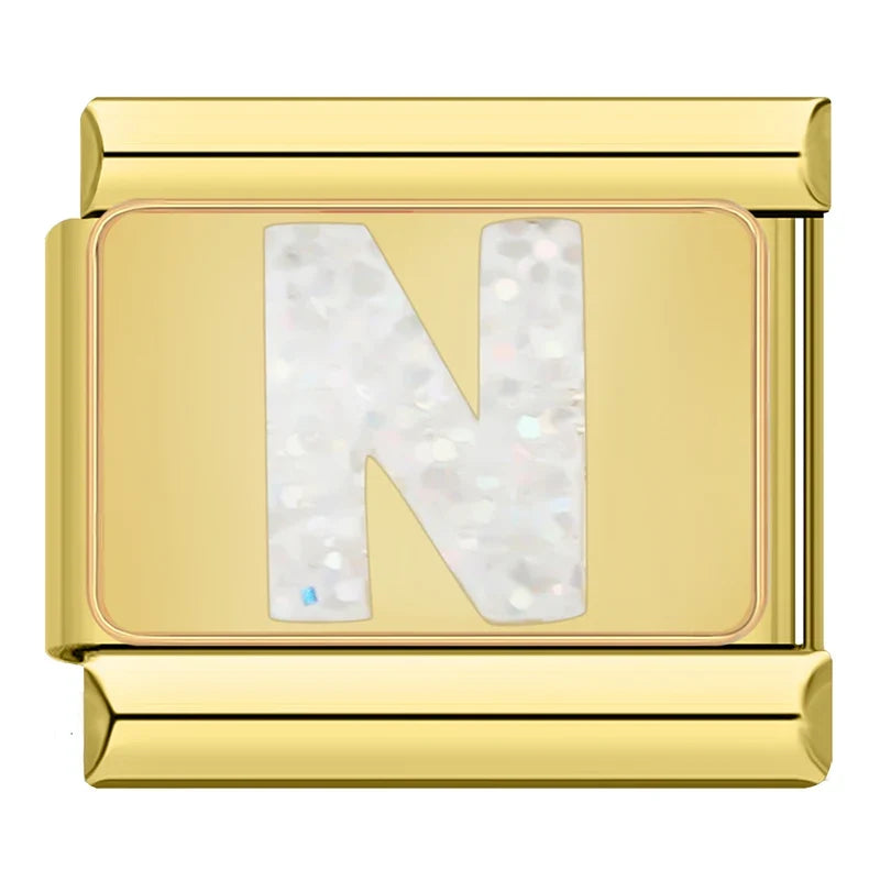 Charm Gold Glitter Initials - Blisca®