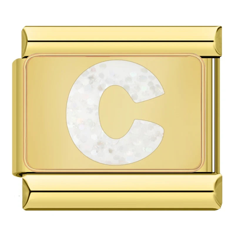 Charm Gold Glitter Initials - Blisca®