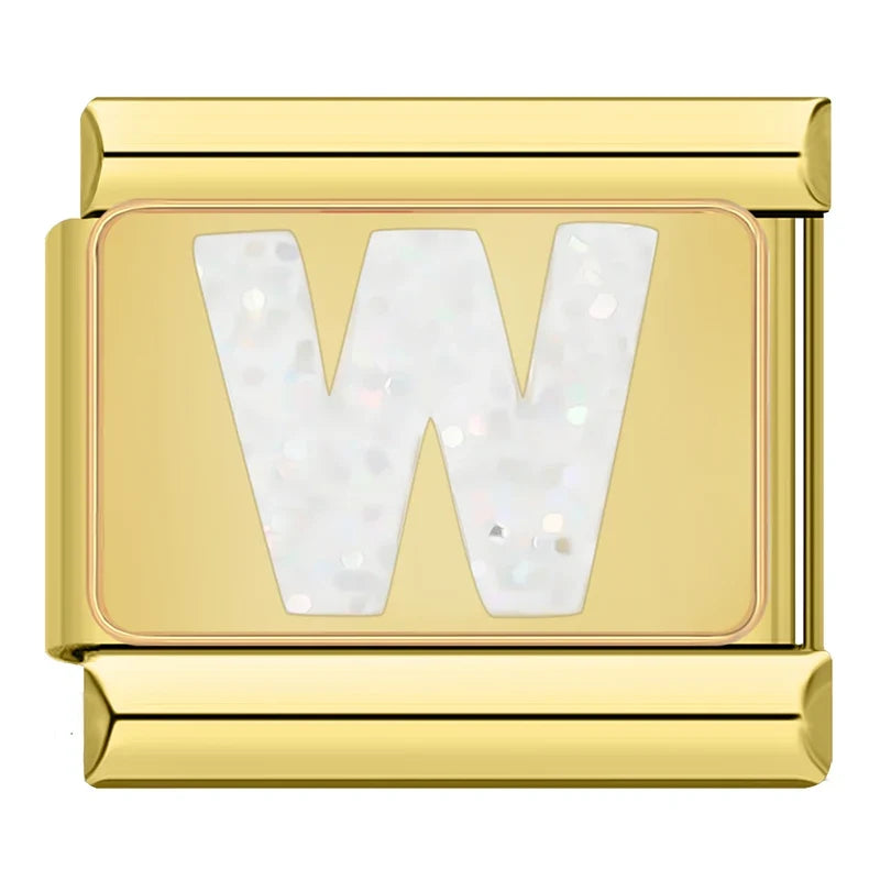 Charm Gold Glitter Initials - Blisca®