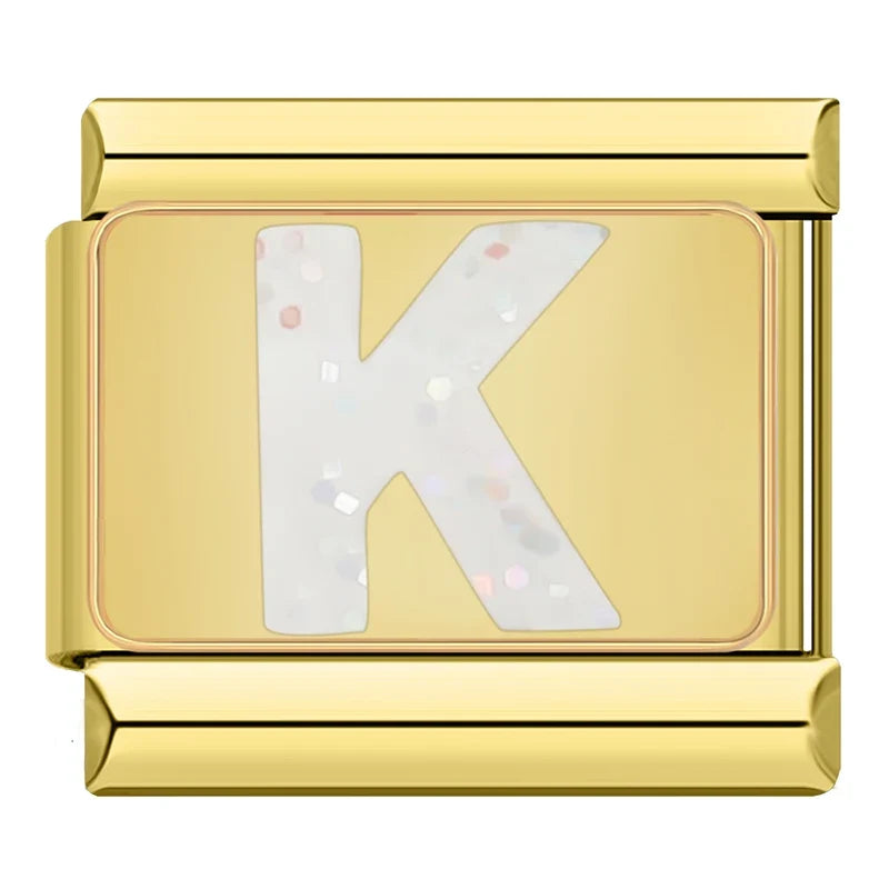 Charm Gold Glitter Initials - Blisca®